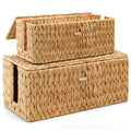 Posprica Cable Management Box with Lid 2 Pack Handwoven Water