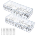 2 Pack Plastic Cord Organizer Box with 20 Wire Ties Electronics