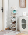 Varhomax White Shoe Rack Bamboo