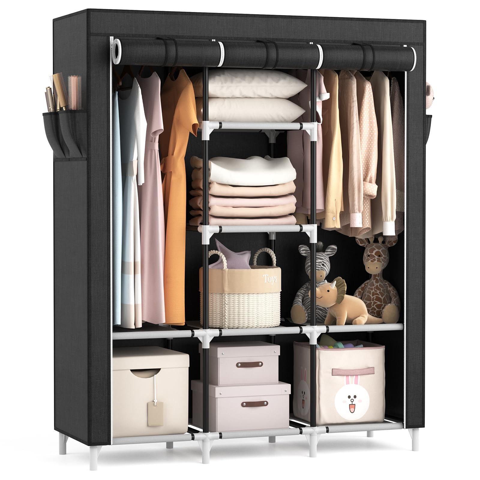VTRIN Portable Closet Large Capacity Portable Wardrobe with 2 Hanging
