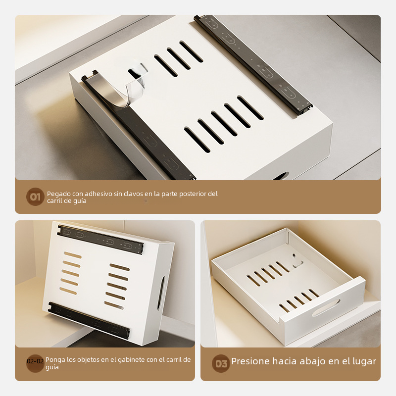 Pull-Out Storage Rack for Kitchen Drawer