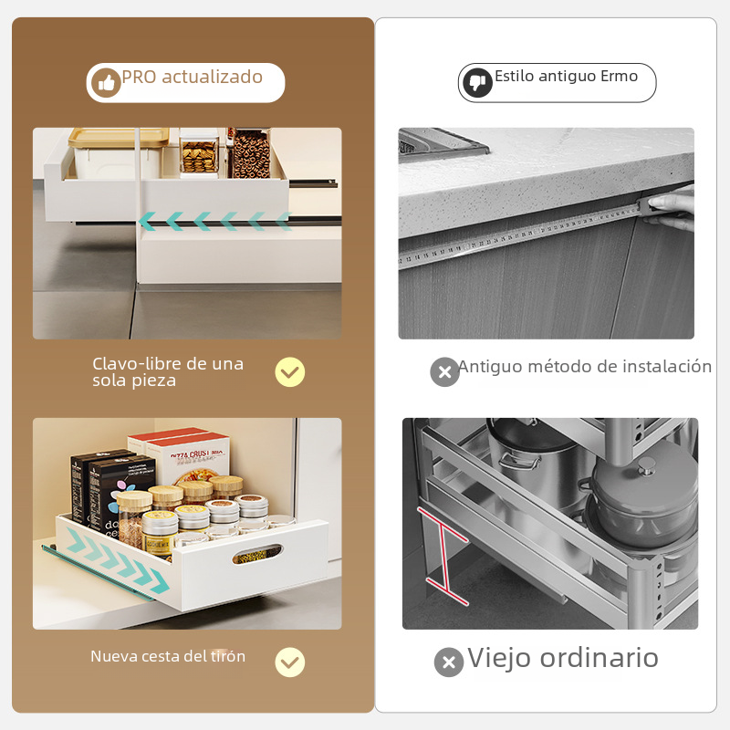 Pull-Out Storage Rack for Kitchen Drawer