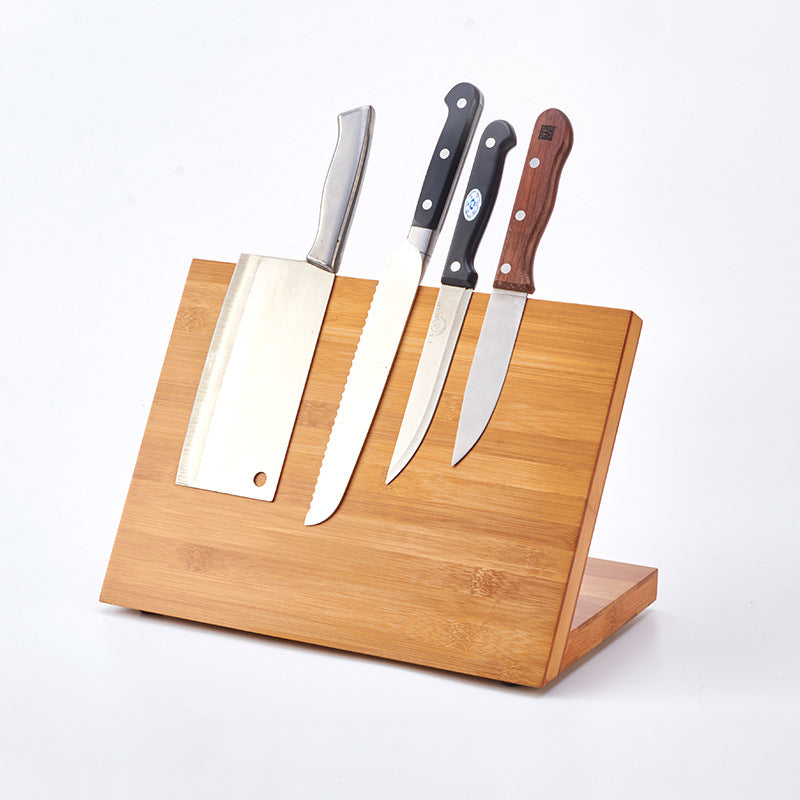 Magnetic Wooden Knife Holder Organizer for Kitchen