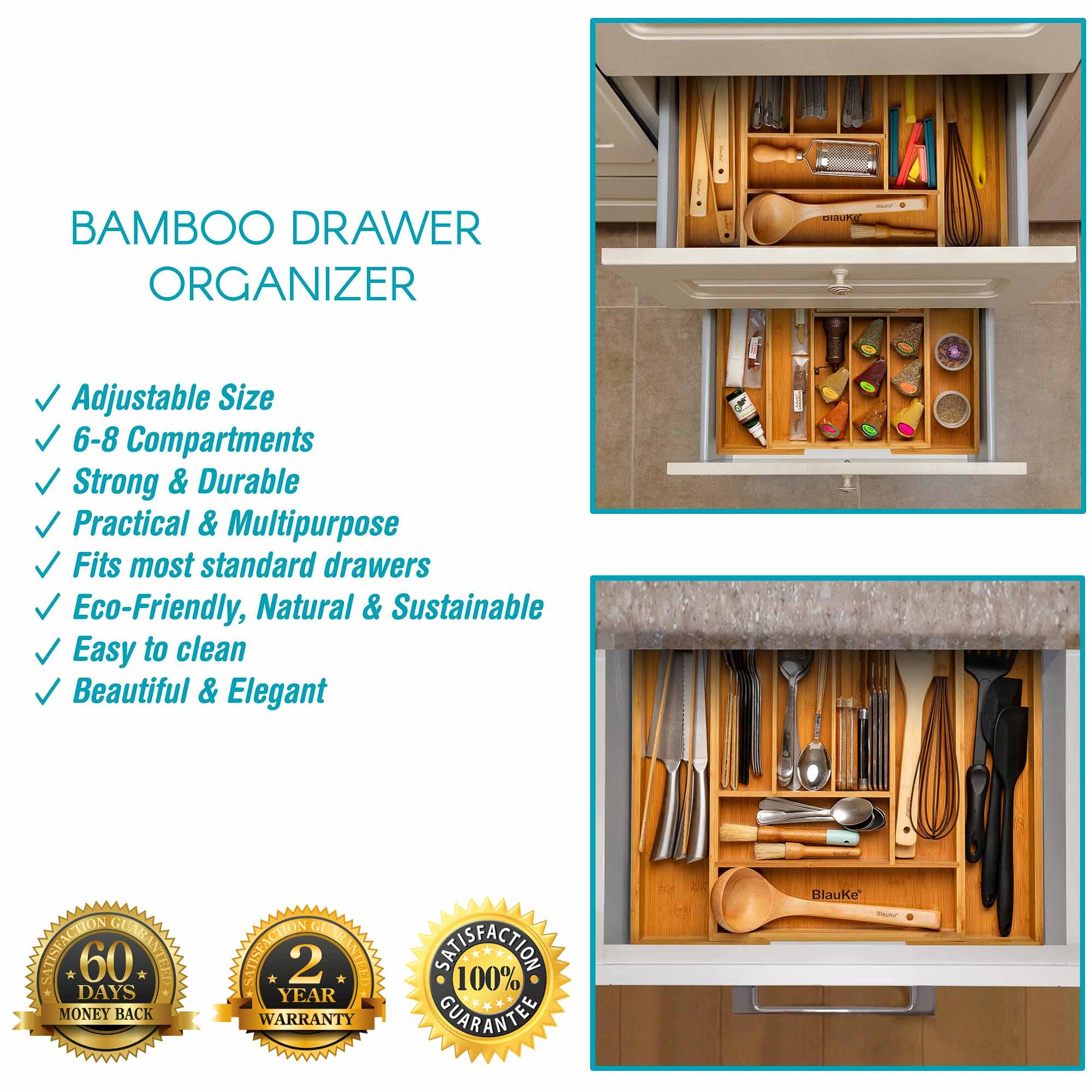 Adjustable Drawer Dividers Organizer Set — Home Storage Solution
